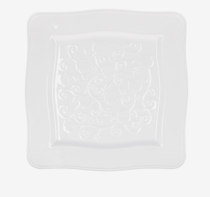 Piatto quadrato in porcellana - 26,5x26,5 cm - la porcellana bianca